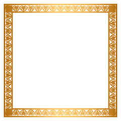 Rectangle golden certificate border pattern line photo frame islamic wedding invitation background with mandala squire frame