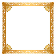 Rectangle golden certificate border pattern line photo frame islamic wedding invitation Card