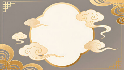 Fototapeta premium Elegant grey background with floating minimal clouds