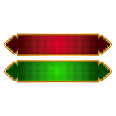 Set Of Luxury Red and Green Arabic Islamic Banner Title Frame Text Box Border Transparent Background