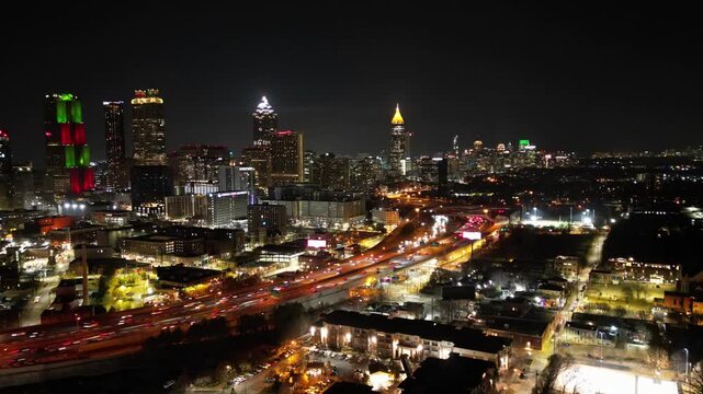 Atlanta Drone Skyline Night
