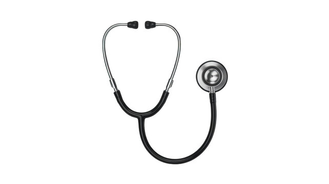 Silver Stethoscope medical equipment isolated on a transparent background
