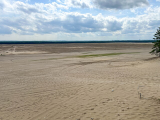 View from the "Dąbr&oacute;wka" viewpoint overlooking the Bledowska Desert, part of which is a military training ground