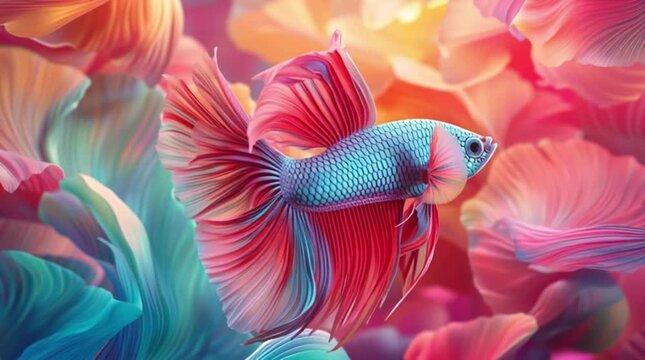 Colorful illustration of a blue and yellow macaw in a lush jungle with tropical underwater and aquatic art elements