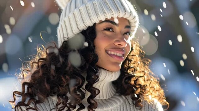 Junge Frau in Winterkleidung