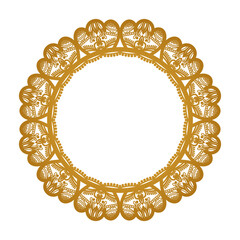 Luxury Gold circle Mandala Transparent Background Floral Islamic