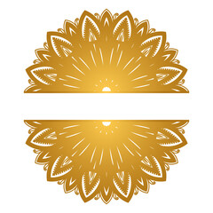 Mandala frame indian pattern islamic ornament gold color