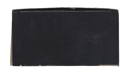 Fototapeta premium Old vintage black rectangular box top view on white background