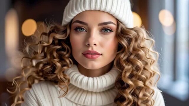 Junge Frau in Winterkleidung