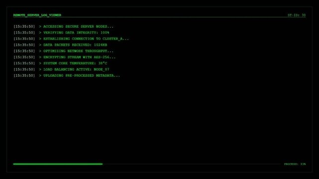Abstract green technology digital background with glowing elements.