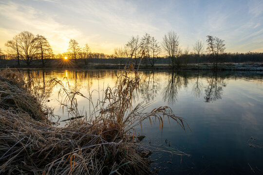 Ruhr river close to Schwerte, North Rhine Westphalia, Germany