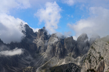 Cadini di Misurina Dolomites peaks rising above Misurina