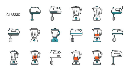 Collection of Blender Illustrations in Various States.