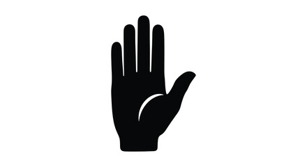 Obraz premium Black hand gesture showing a stop sign simple design silhouette