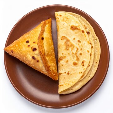 crispy samosas and soft flaky parotta