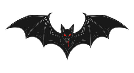 Fototapeta premium Bat with red eyes flying.