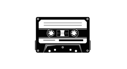 Obraz premium Black and white cassette tape.