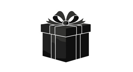 Obraz premium Black Gift Box with Ribbon.