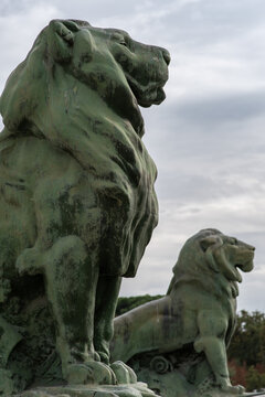 Madrid, Spain: Statues at Monument to Alfonso XII, Retiro Park