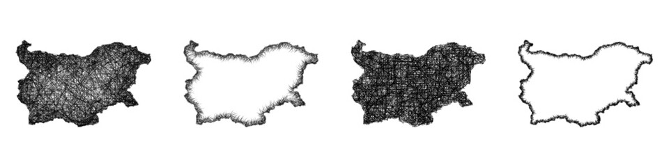 Sketch Bulgaria map design set