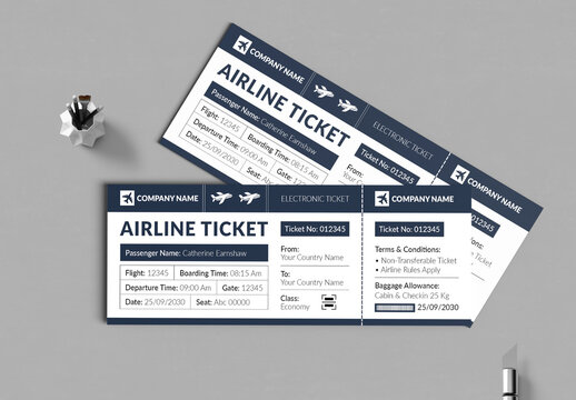 Airline Ticket Template Layout