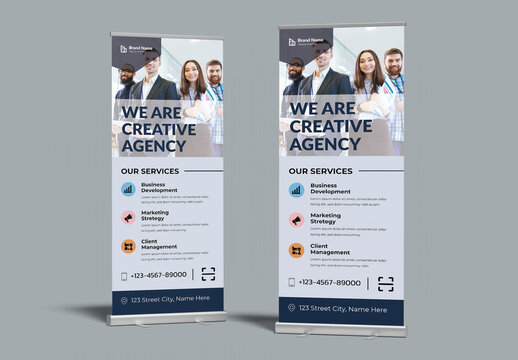 Creative Agency Roll Up Banner Template Design