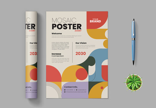 Creative Mosaic Flyer Design Layout