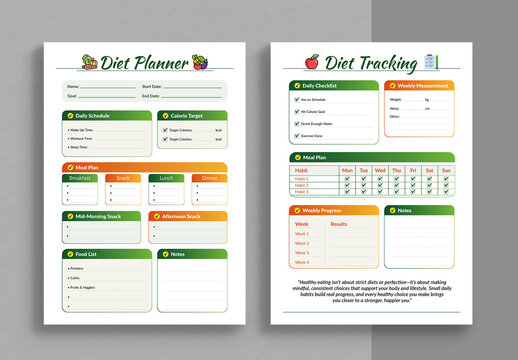 Diet Planner Template Layout