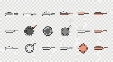 Collection of Various Kitchen Pans and Pots.