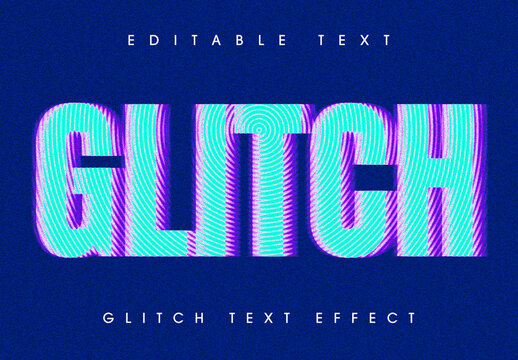 Glitch Text Effect Mockup
