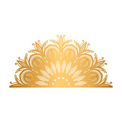 Mandala frame indian pattern islamic ornament gold color