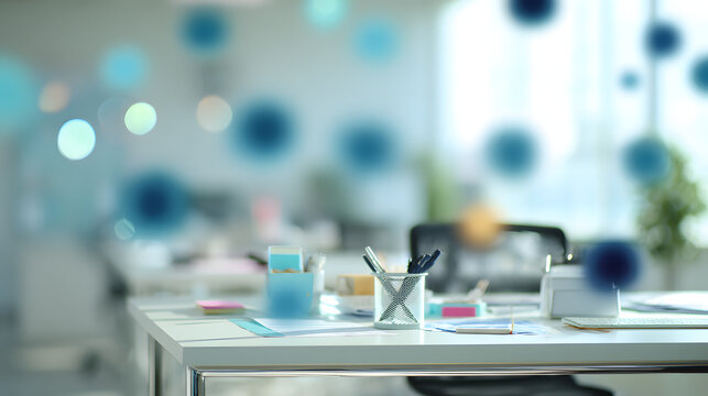 executive. Abstract workspace with blurred office elements, suggesting productivity and organization. pitch deck slides, case study pages, designed for brand storytelling and e-commerce strategy.