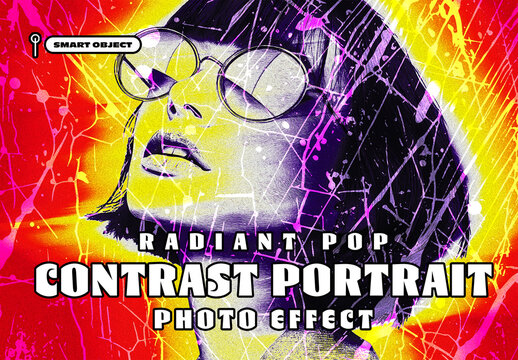 Radiant Pop Contrast Portrait Photo Effect Mockup