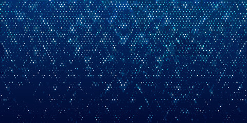 Abstract dark blue background with a glittering particle or bokeh effect © Pabitra