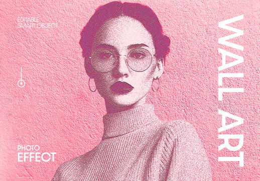 Wall Art Photo Effect Mockup