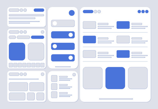 Web Landing Page Wireframe UI Design Layout Set