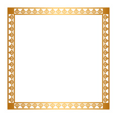 Rectangle golden certificate border pattern line photo frame islamic wedding invitation Card
