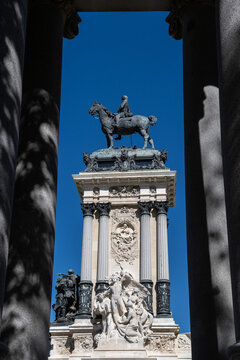 Madrid, Spain: Monument to Alfonso XII, Retiro Park