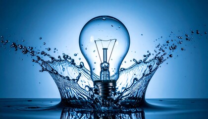 Light bulb from water splash visual