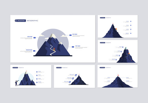 Mountain Infographic Template for Business Success and Goal Achievement Concept