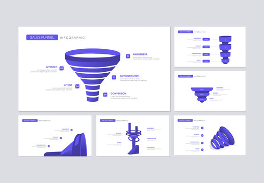Sales Funnel Infographic Template for Marketing and Business Conversion