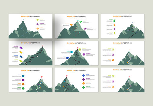 Mountain Infographic Presentation Template for Business Growth Journey