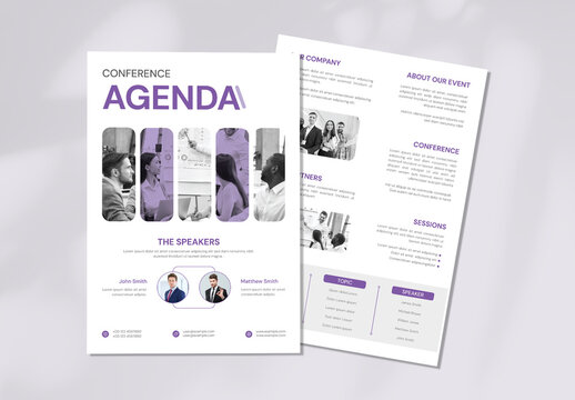 Corporate Event Conference Agenda Flyer with Professional Layout