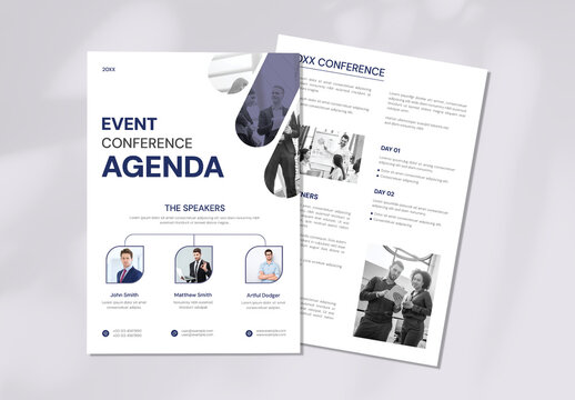 Modern Corporate Business Conference Agenda Flyer Template