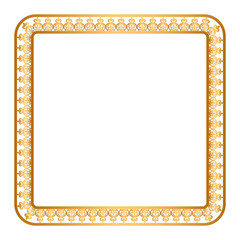 Rectangle golden certificate border pattern line photo frame islamic wedding invitation Card