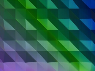 Obraz premium Low poly geometric background with gradient green, blue, and purple colors
