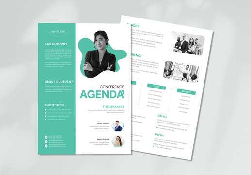 Corporate Business Conference Agenda and Program Flyer Template