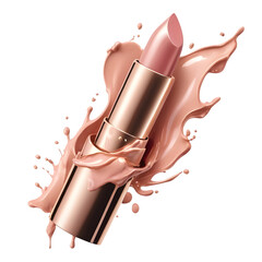 Dynamic Rose Gold Lipstick with Liquid Metal Wave © Tatimurmurprint