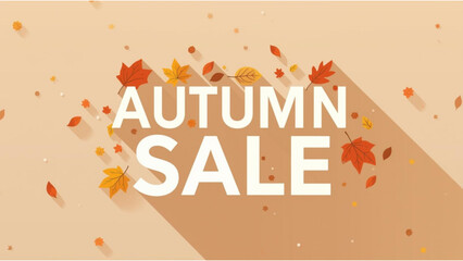 Vibrant autumn sale banner with colorful falling leaves