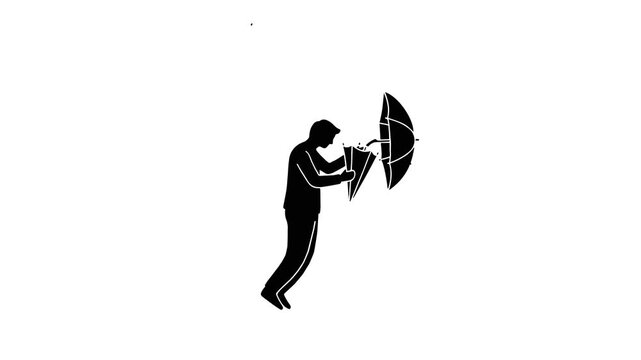 Video Person Holding Umbrella Icon